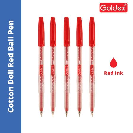 Goldex Cotton Doll Ball Pen - Red