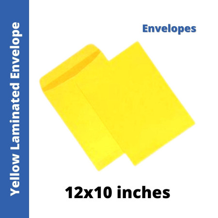 Yellow Laminated A4 Envelope - 12x10 inches