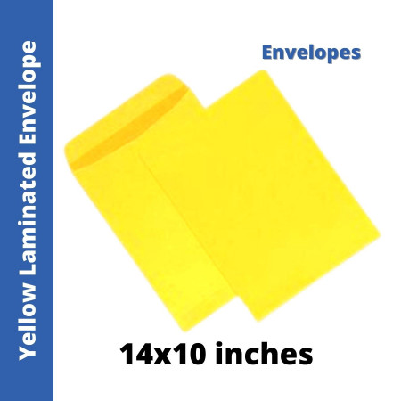 Yellow Laminated FS/Legal Envelope - 14x10 inches