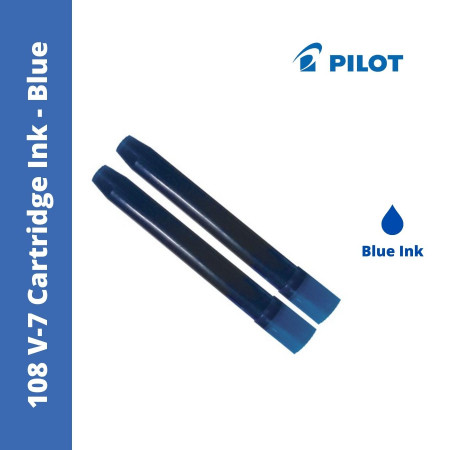 Pilot 108 V7 Cartridge Ink - Blue, Pack of 2