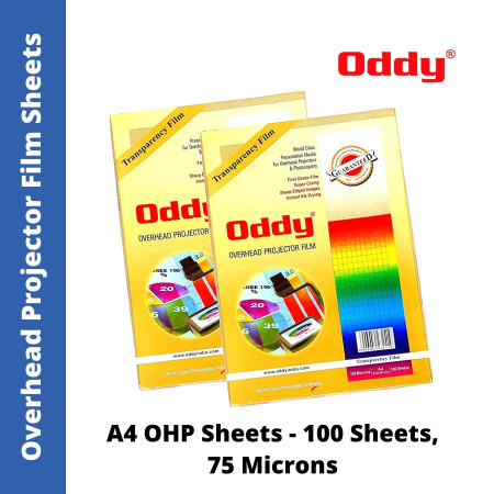 Oddy A4 Overhead Projector Film (OHP) - Pack of 100 Sheets, 75 Microns (CT75A4100)