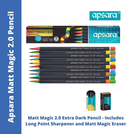 Apsara Mattmagic 2.0 Extra Dark Pencil - Pack of 10 Pencils