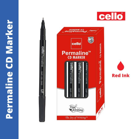 Cello Permaline Permanent CD Marker - Red