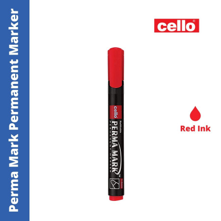Cello Perma Mark Permanent Marker - Red