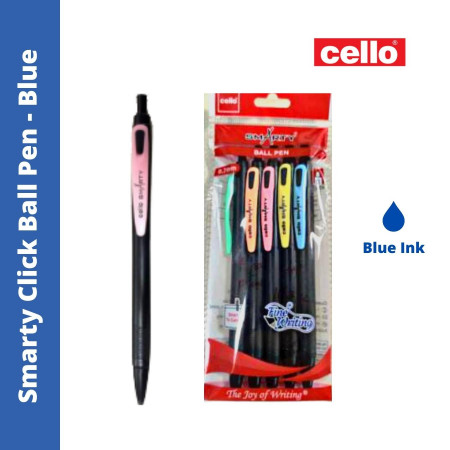 Cello Smarty Click Ball Pen - Blue, 0.7mm