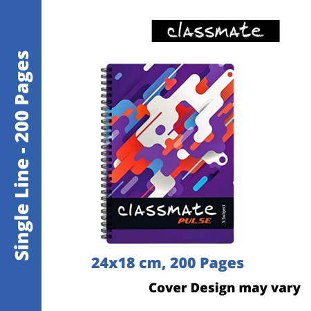 Classmate Pulse - Spiral, Single Line, 200 Pages, 24x18 cm (02100115)