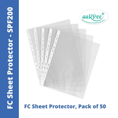 Aarpee FC Sheet Protector - Natural, 0.20mm, Pack of 50 (SPF200)