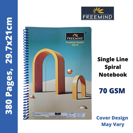 Freemind Long Notebook - A4 Spiral, Single Line, 380 Pages, 29.7x21cm (704984)