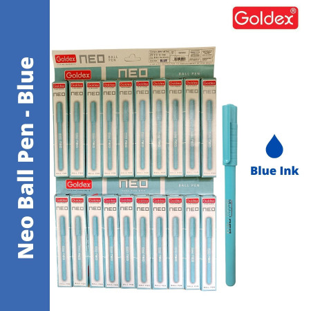 Goldex Neo Ball Pen - Blue, 20 Pcs Hanger