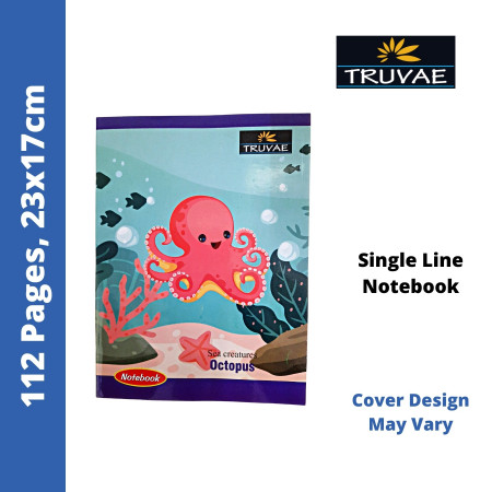 Truvae Notebook - Single Line, 112 Pages, 23x17 cm (510)