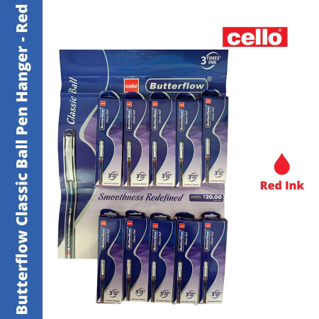 Cello Butterflow Classic Ball Pen Hanger - Red