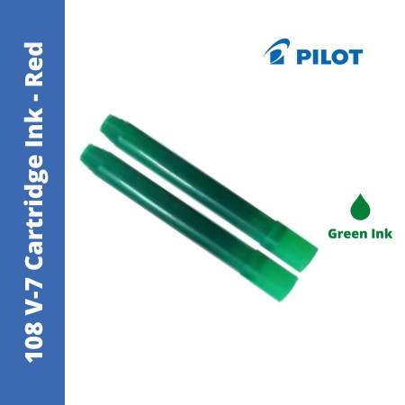 Pilot 108 V7 Cartridge Ink - Green, Pack of 2