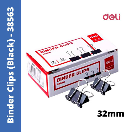 Deli Binder Clips (Black) 32mm -38563
