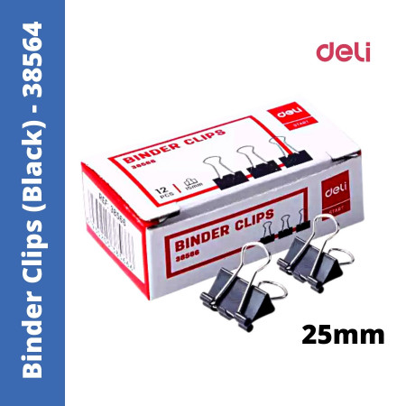 Deli Binder Clips (Black) 25mm -38564