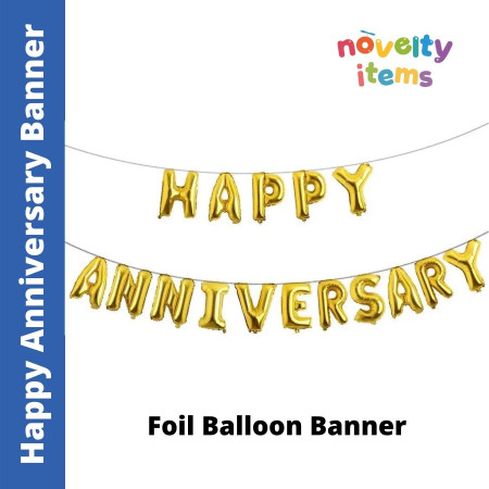 Happy Anniversary Foil Balloon Banner