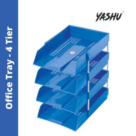 Yashu Office Tray 4 Tier with Plastic Riser