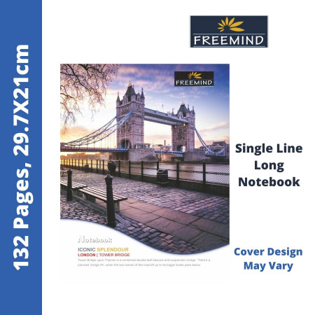 Freemind Long Notebook - Single Line, 132 Pages, 29.7x21cm (700320)
