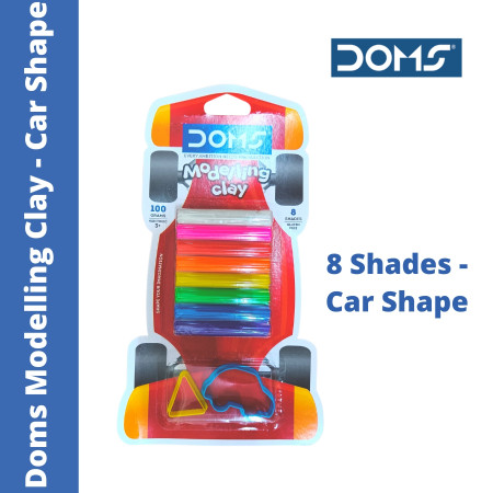 Doms Modelling Clay Dough - Car Shape - 8 Shades