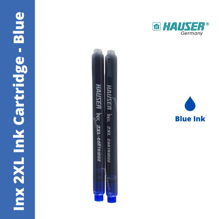 Hauser Inx 2XL Fountain Ink Cartridge - Blue, Pack of 3