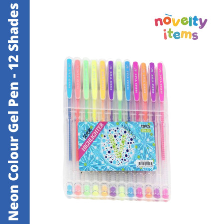 Neon Colour Gel Pen - 12 Shades (STH-12)