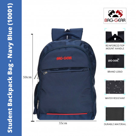 Bag Gear Multipurpose Student Backpack Bag - Navy Blue, 40 Ltr (10001)