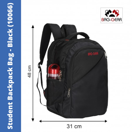 Bag Gear Multipurpose Student Backpack Bag - Black, 36 Ltr (10066)