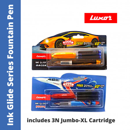 Luxor 1776 Ink Glide Series Fountain Pen (1779 + 1780) - includes 3N Jumbo-XL Cartridges
