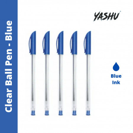 Yashu Clear Ball Pen - Blue