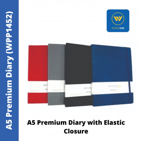 WorldOne A5 Premium Diary with Elastic Closure (WPP1452)
