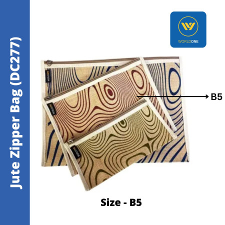 WorldOne Jute Zipper Bag - B5 (DC277)