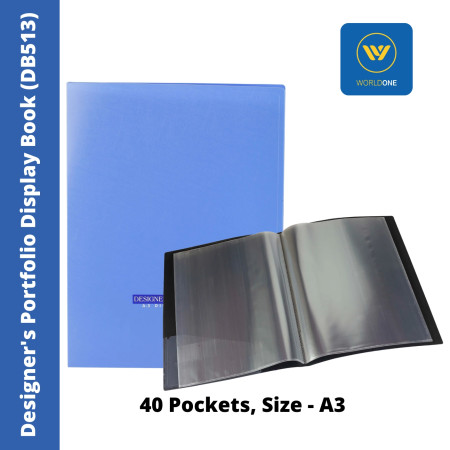 WorldOne Designer's Portfolio Display Book - A3, 40 Pockets (DB513)