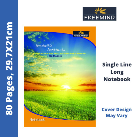 Freemind Long Notebook - Single Line, 80 Pages, 29.7x21cm (700300) - New