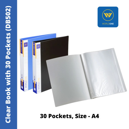 WorldOne Clear Book - A4, 30 Pockets (CB502)