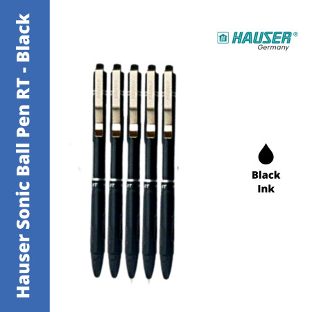 Hauser Sonic Ball Pen RT - Black, 100 Pcs Jar