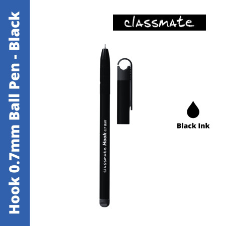 Classmate Hook 0.7mm Ball Pen - Black (04030408)