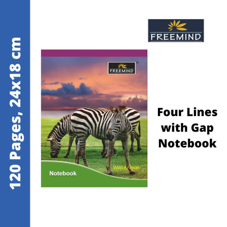 Freemind Notebook - Four Lines with Gap, 120 Pages, 24x18cm (700293J)