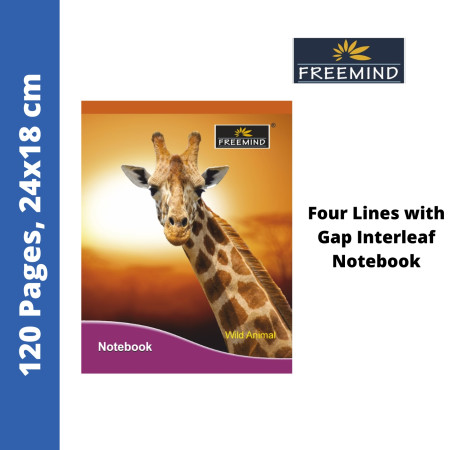 Freemind Notebook - Four Lines with Gap Interleaf, 120 Pages, 24x18cm (700294J)
