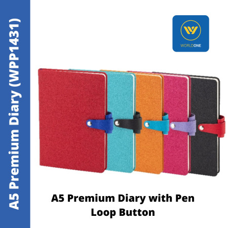 WorldOne A5 Premium Diary with Pen Loop Button (WPP1431) MRP Rs. 300