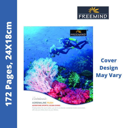 Freemind Notebook - 3 in 1 Ruling (SL, 4L, Sq 0.5") , 172 Pages, 24X18cm (700110) - New