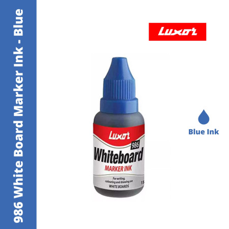 Luxor 986 White Board Marker Ink - Blue