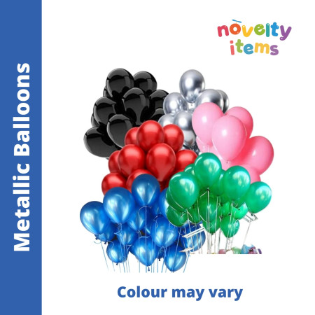 Metallic Coloured Ballons - Pack of 10